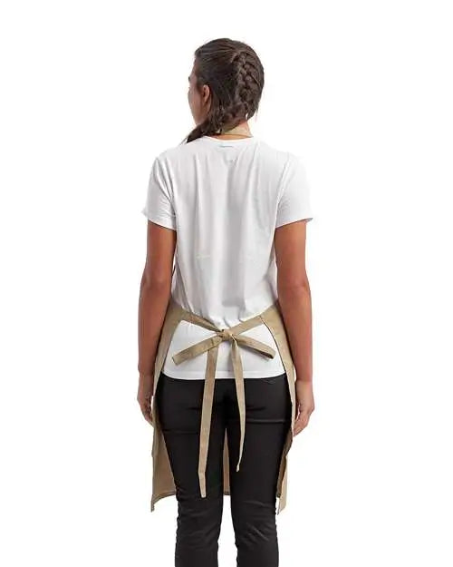 Artisan Collection by Reprime Rp154 Recycled Bib Apron with Pocket - Khaki - one Size Fits Most