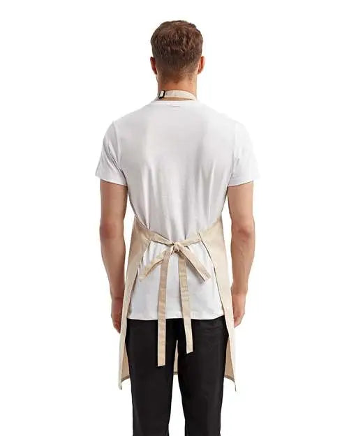 Artisan Collection by Reprime Rp154 Recycled Bib Apron with Pocket - Natural - one Size Fits Most