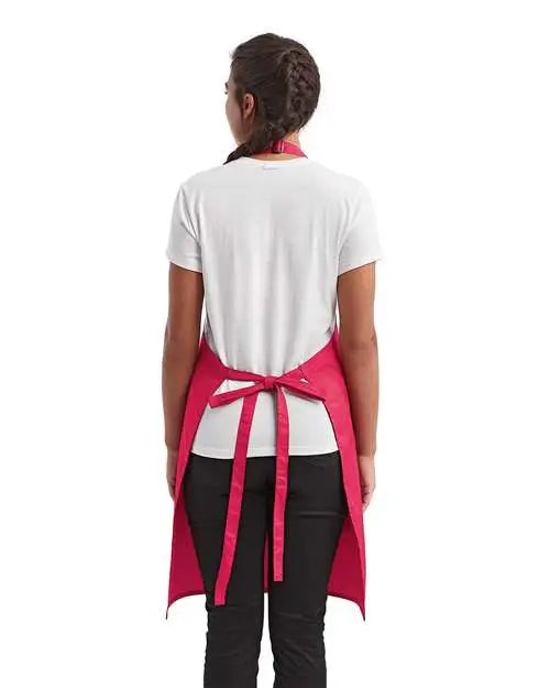 Artisan Collection by Reprime Rp154 Recycled Bib Apron with Pocket - Hot Pink - Hot Pink / one Size Fits Most