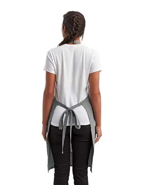 Artisan Collection by Reprime Rp154 Recycled Bib Apron with Pocket - Grey Denim - Grey Denim / one Size Fits Most