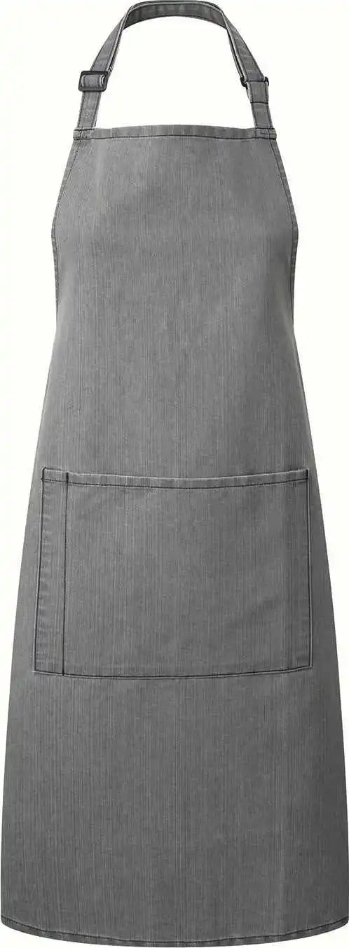 Artisan Collection by Reprime Rp154 Unisex ?Colours’ Recycled Bib Apron with Pocket - Grey Denim - Os