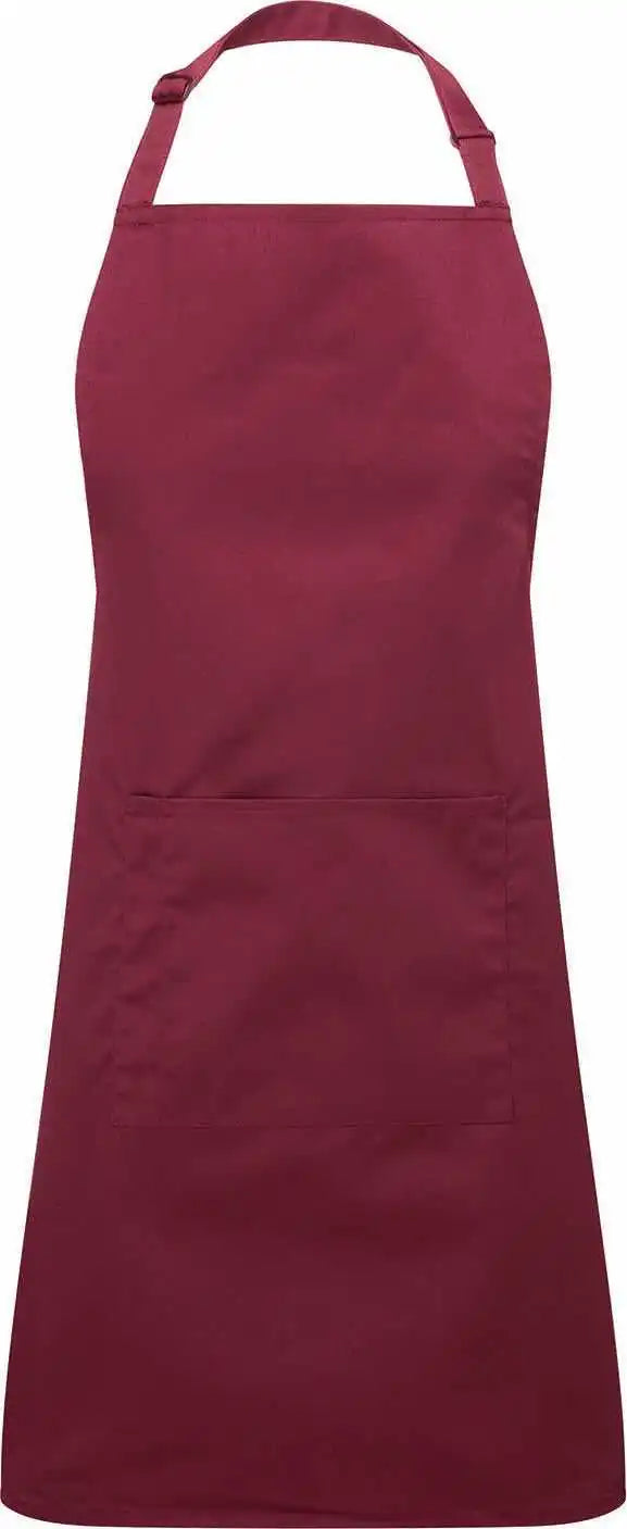 Artisan Collection by Reprime Rp154 Unisex ?Colours’ Recycled Bib Apron with Pocket Burgundy / Os