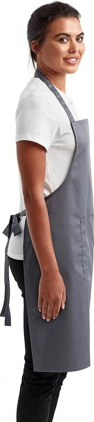 Artisan Collection by Reprime Rp154 Unisex ?Colours’ Sustainable Pocket Bib Apron - Steel - one Size Fits Most