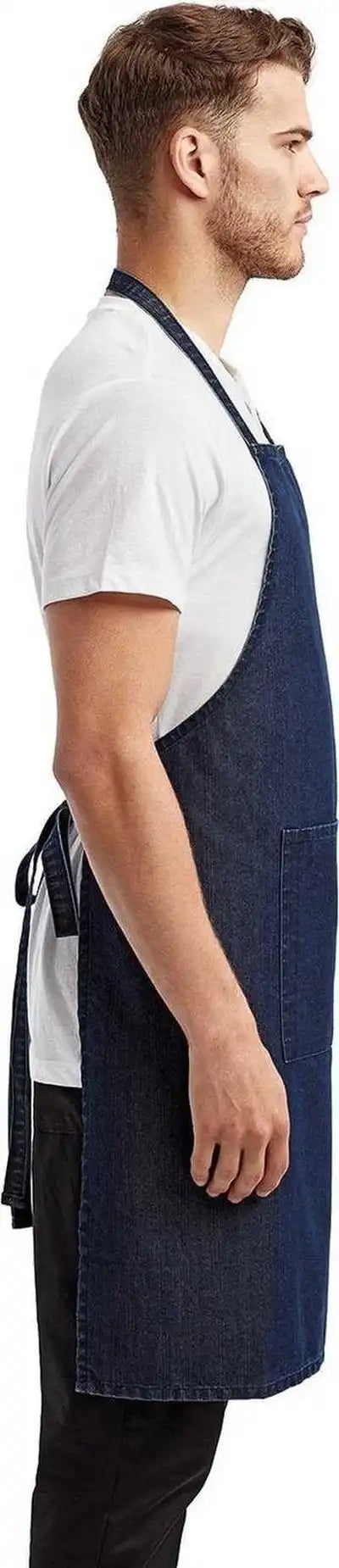 Artisan Collection by Reprime Rp154 Unisex ?Colours’ Sustainable Pocket Bib Apron Indigo Denim / one Size Fits Most