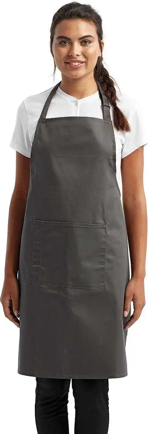 Artisan Collection by Reprime Rp154 Unisex ?Colours’ Sustainable Pocket Bib Apron Dark Gray Grey / one Size Fits Most