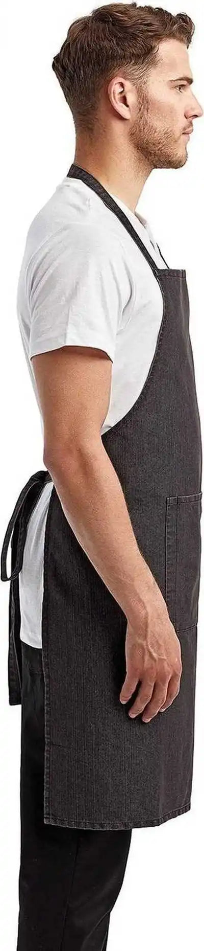 Artisan Collection by Reprime Rp154 Unisex ?Colours’ Sustainable Pocket Bib Apron - Black Denm - Denim / one Size Fits M