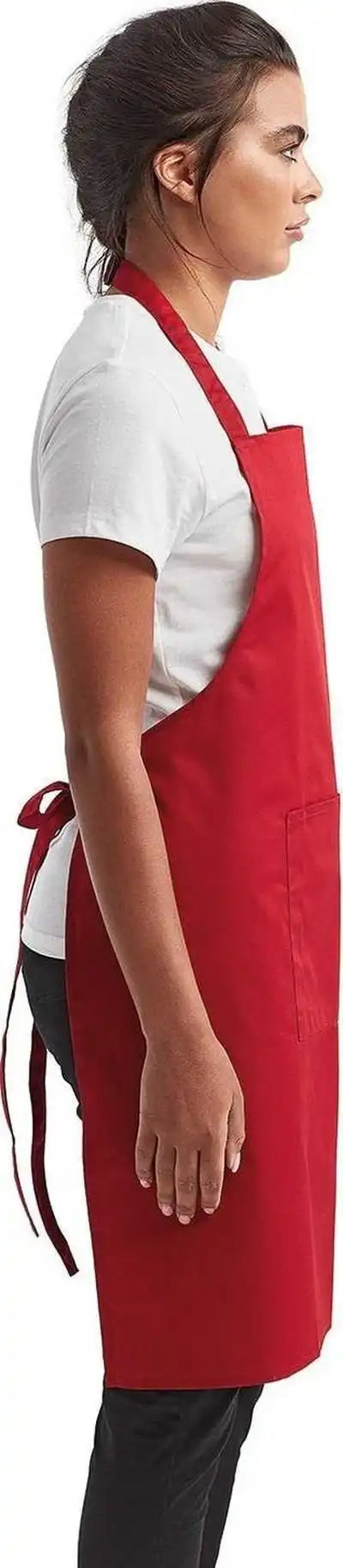 Artisan Collection by Reprime Rp154 Unisex ?Colours’ Sustainable Pocket Bib Apron - Red - one Size Fits Most