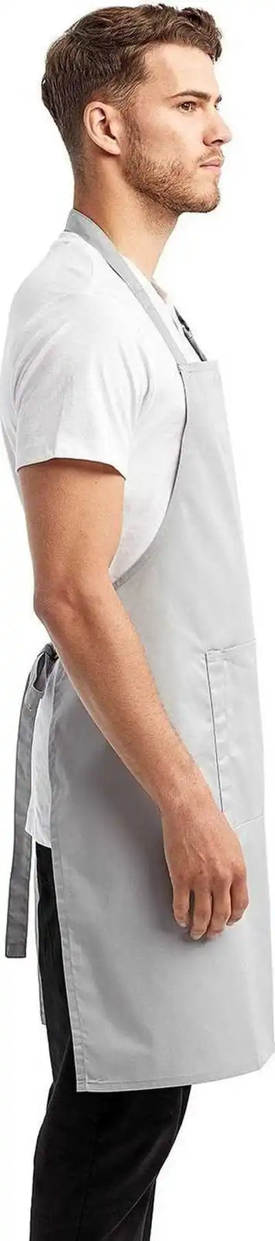 Artisan Collection by Reprime Rp154 Unisex ?Colours’ Sustainable Pocket Bib Apron Silver / one Size Fits Most