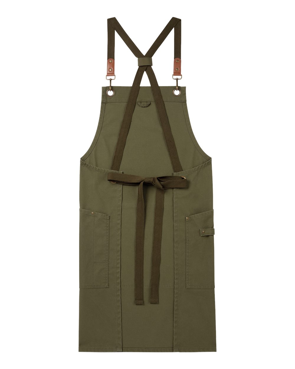 Artisan Collection by Reprime Rp182 Unisex Clip & Clasp Cross-back Bib Apron - Olive