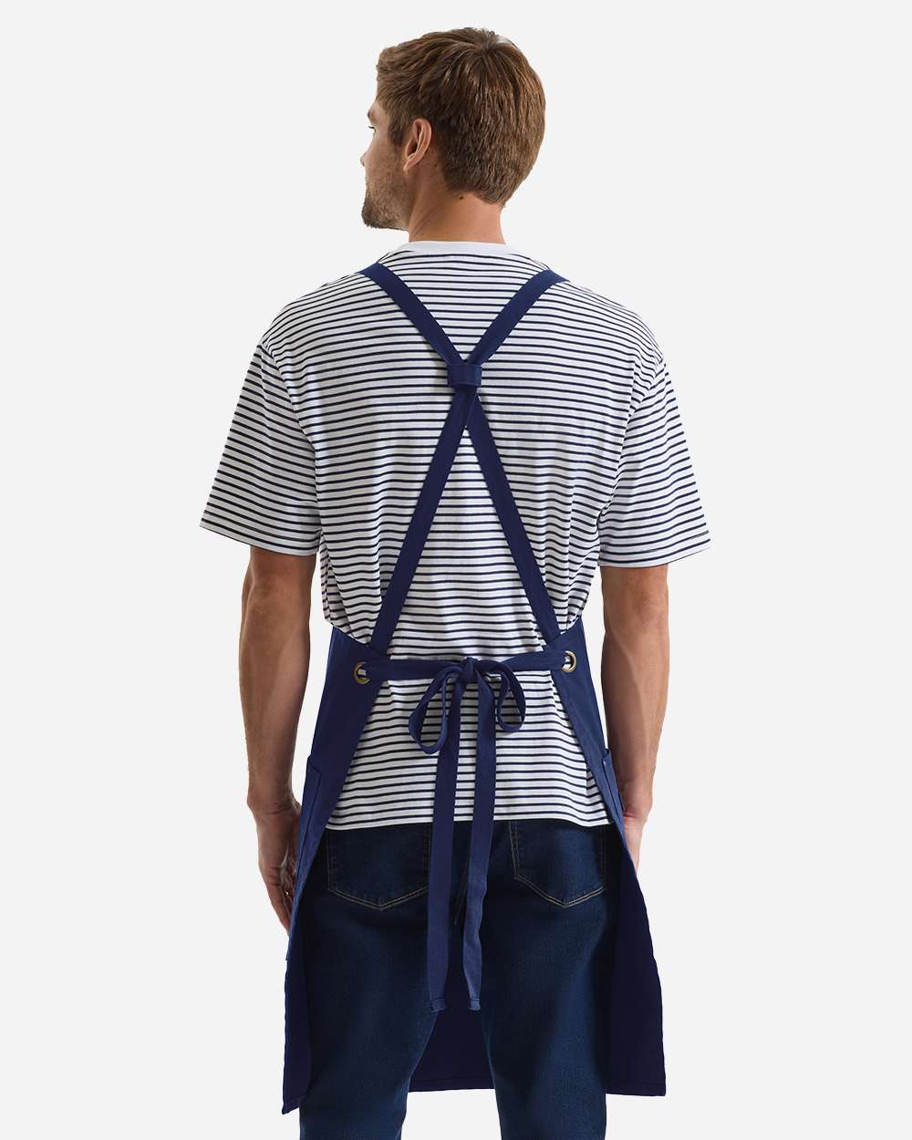 Artisan Collection by Reprime Rp182 Unisex Clip & Clasp Cross-back Bib Apron - Navy
