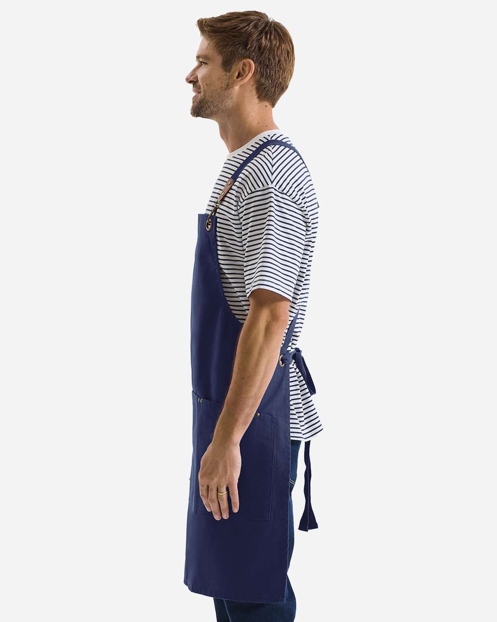 Artisan Collection by Reprime Rp182 Unisex Clip & Clasp Cross-back Bib Apron - Navy