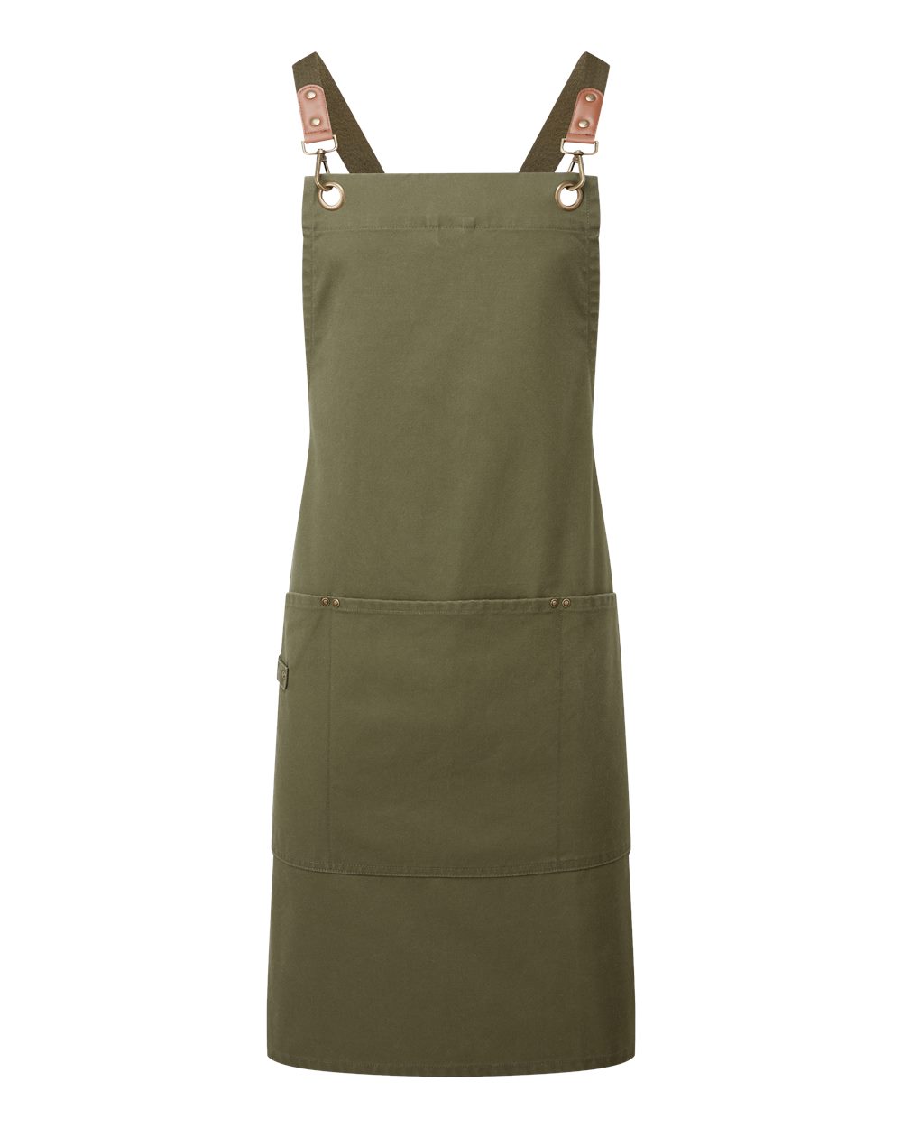 Artisan Collection by Reprime Rp182 Unisex Clip & Clasp Cross-back Bib Apron - Olive