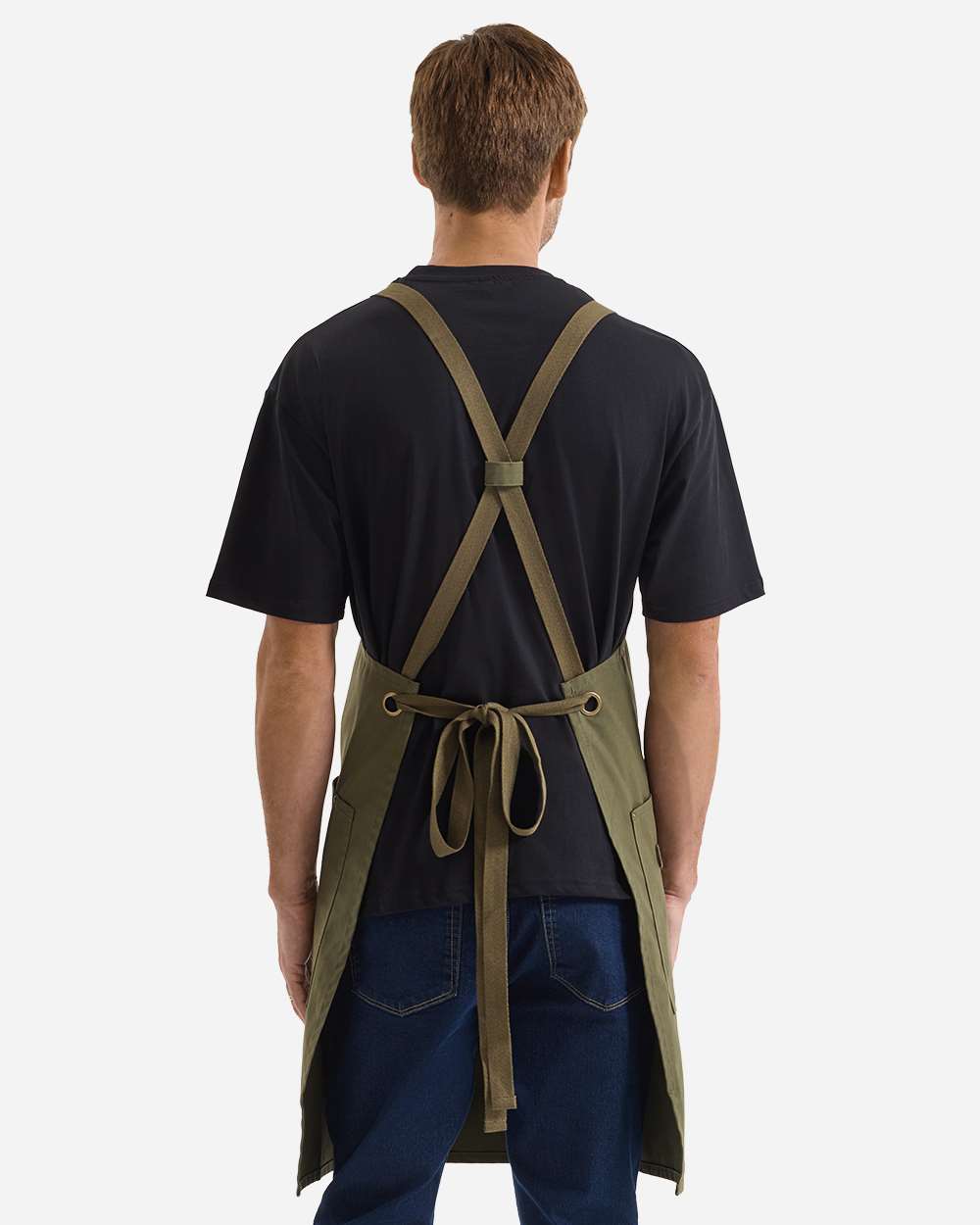 Artisan Collection by Reprime Rp182 Unisex Clip & Clasp Cross-back Bib Apron - Olive