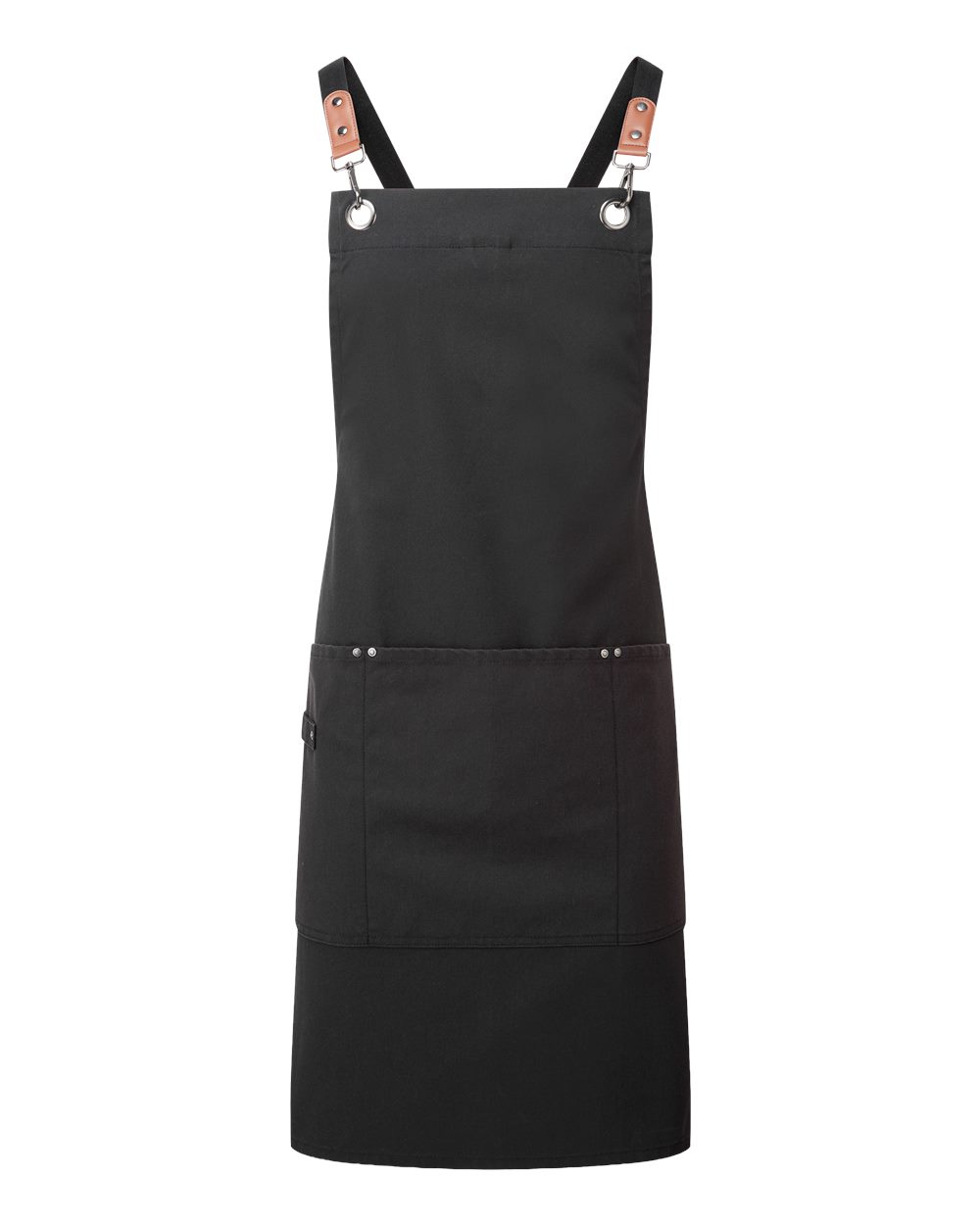 Artisan Collection by Reprime Rp182 Unisex Clip & Clasp Cross-back Bib Apron - Black
