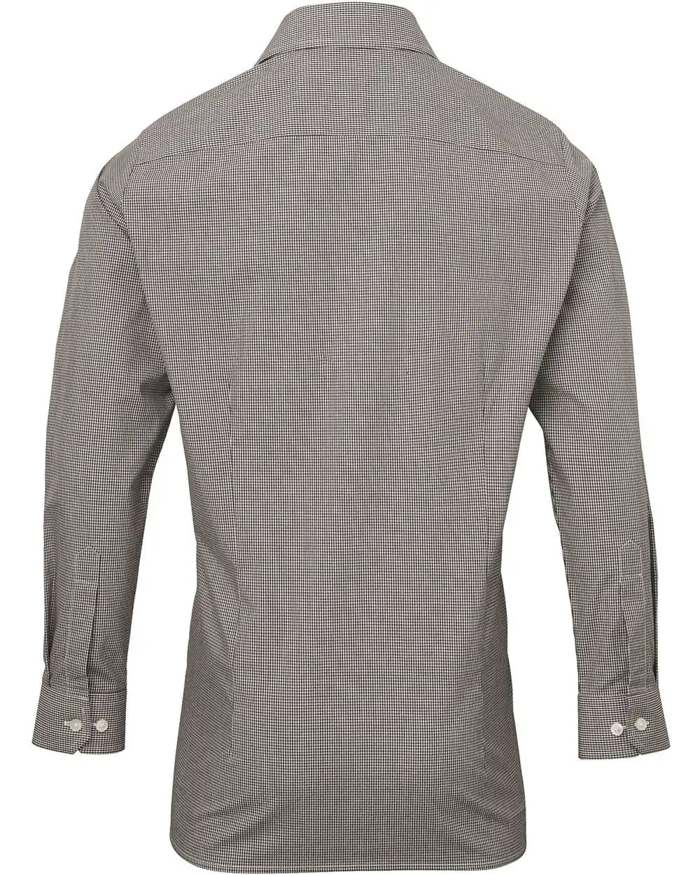 Artisan Collection by Reprime Rp220 Men’s Microcheck Gingham Cotton Shirt - Black White - Xs