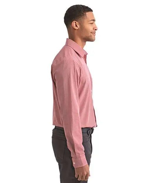 Artisan Collection by Reprime Rp220 Men’s Microcheck Gingham Cotton Shirt - Red White