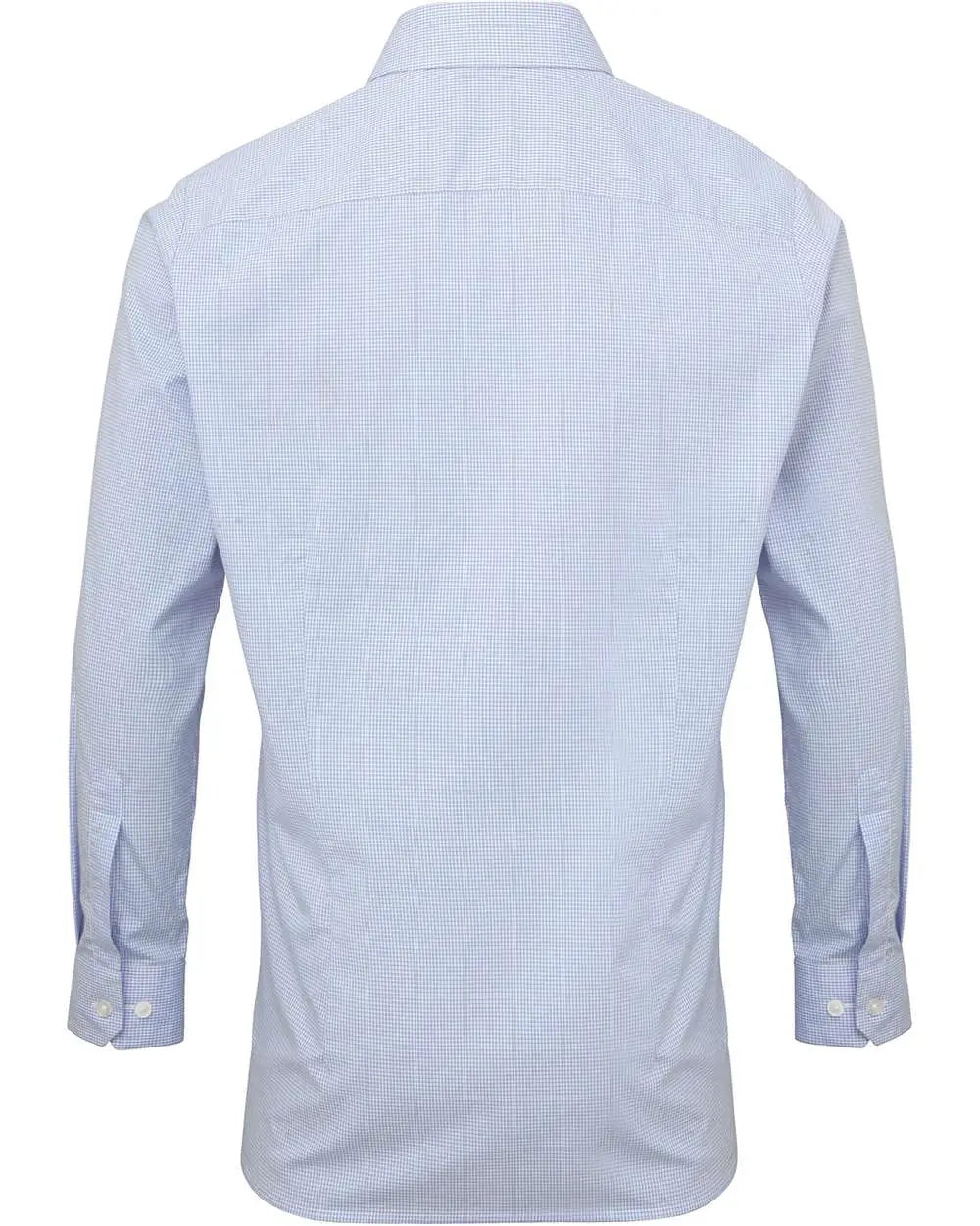 Artisan Collection by Reprime Rp220 Men’s Microcheck Gingham Cotton Shirt - Light Blue White - Xs