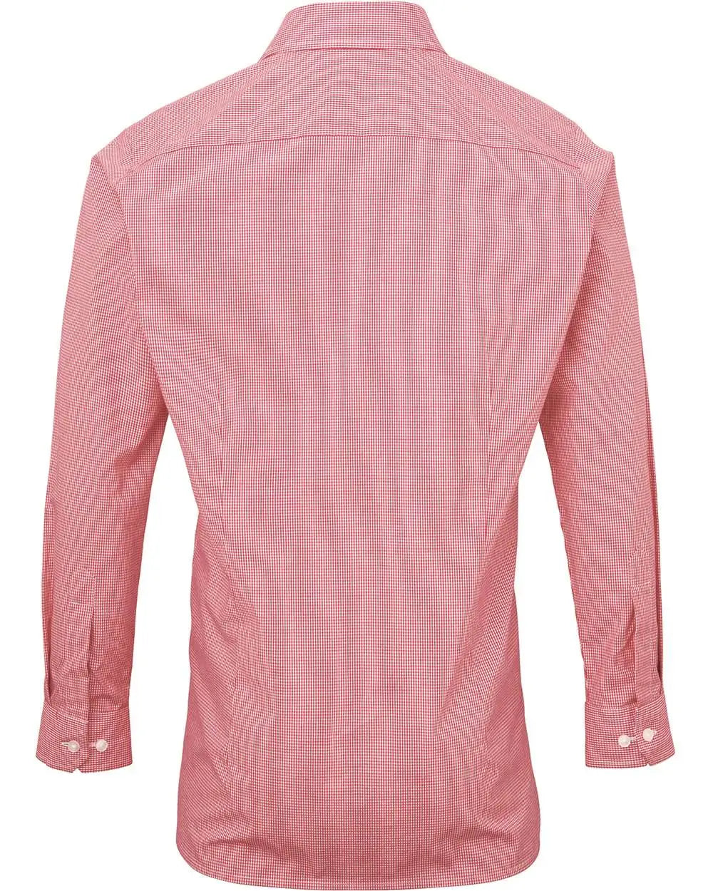 Artisan Collection by Reprime Rp220 Men’s Microcheck Gingham Cotton Shirt - Red White - Xs