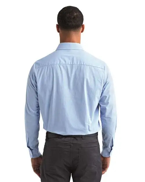 Artisan Collection by Reprime Rp220 Men’s Microcheck Gingham Cotton Shirt - Light Blue White