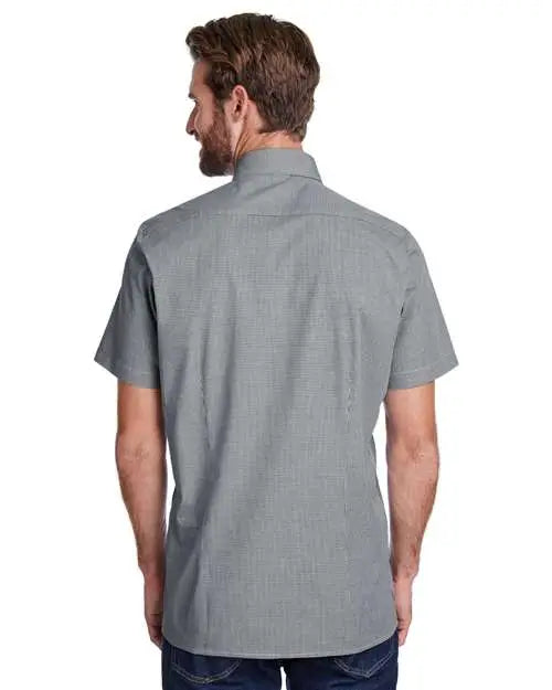 Artisan Collection by Reprime Rp221 Men’s Microcheck Gingham Cotton Shirt - Black White