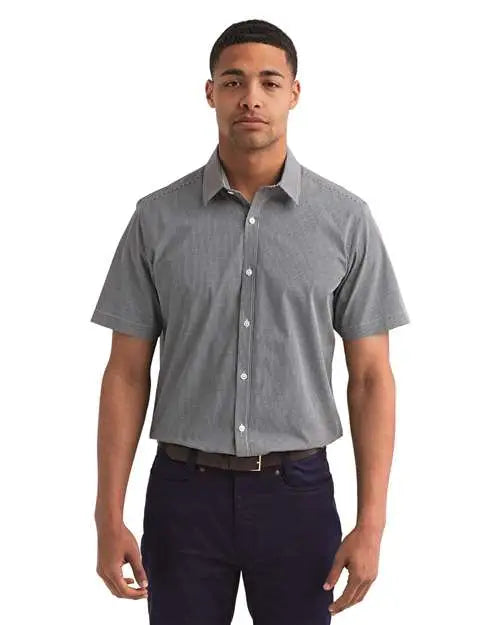 Artisan Collection by Reprime Rp221 Men’s Microcheck Gingham Cotton Shirt - Black White