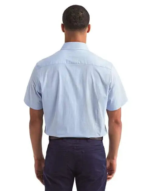 Artisan Collection by Reprime Rp221 Men’s Microcheck Gingham Cotton Shirt - Light Blue White