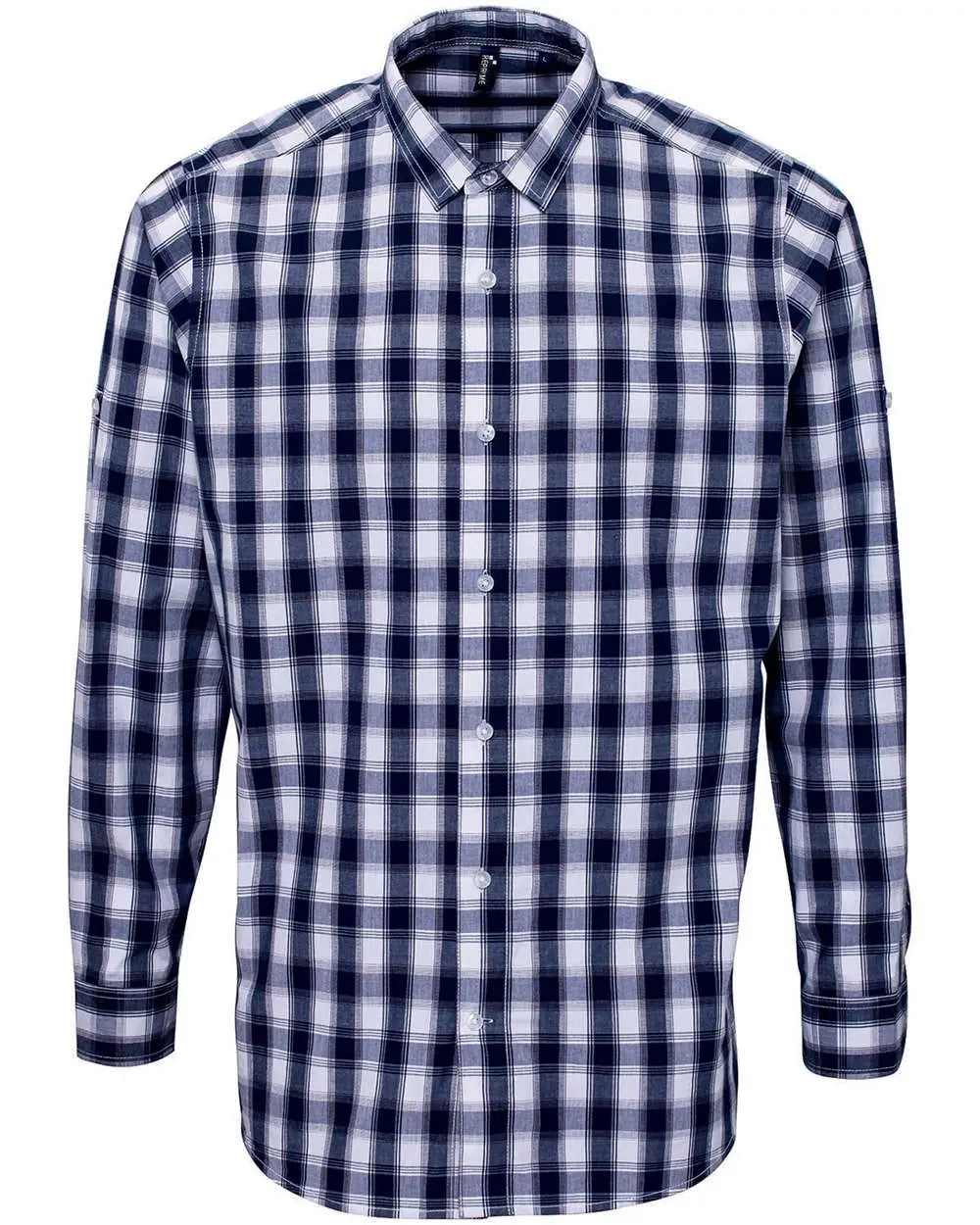 Artisan Collection by Reprime Rp250 Men’s Mulligan Check Cotton Shirt - White Navy - s
