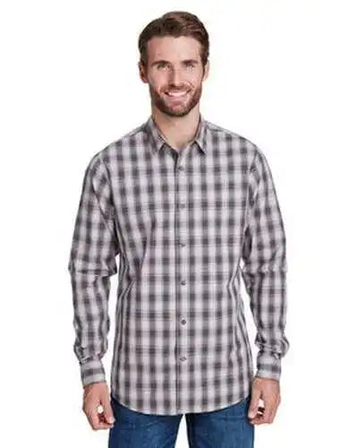 Artisan Collection by Reprime Rp250 Men’s Mulligan Check Long-sleeve Cotton Shirt - Steel Black