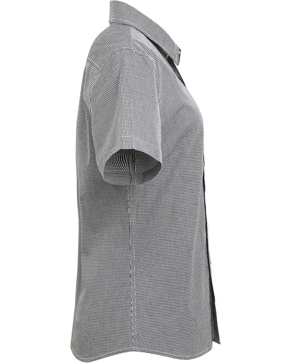 Artisan Collection by Reprime Rp321 Women’s Microcheck Gingham Short Sleeve Cotton Dress Shirt - Black White - Black/