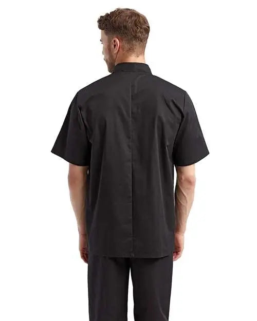Artisan Collection by Reprime Rp656 Short Sleeve Recycled Chef Coat - Black