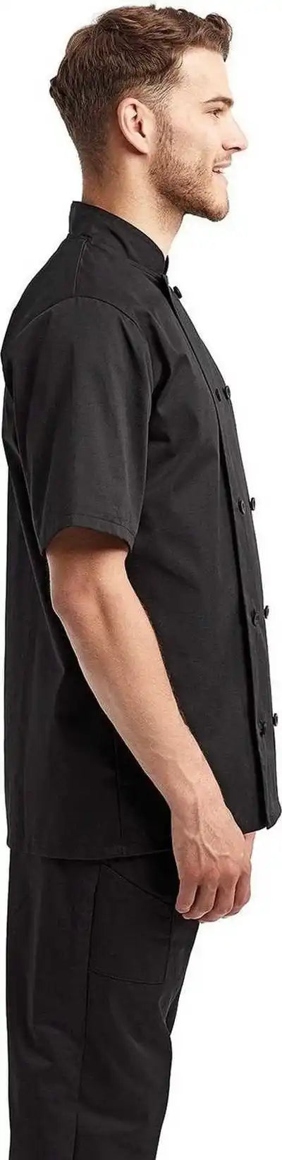 Artisan Collection by Reprime Rp656 Unisex Short-sleeve Sustainable Chef’s Jacket - Black