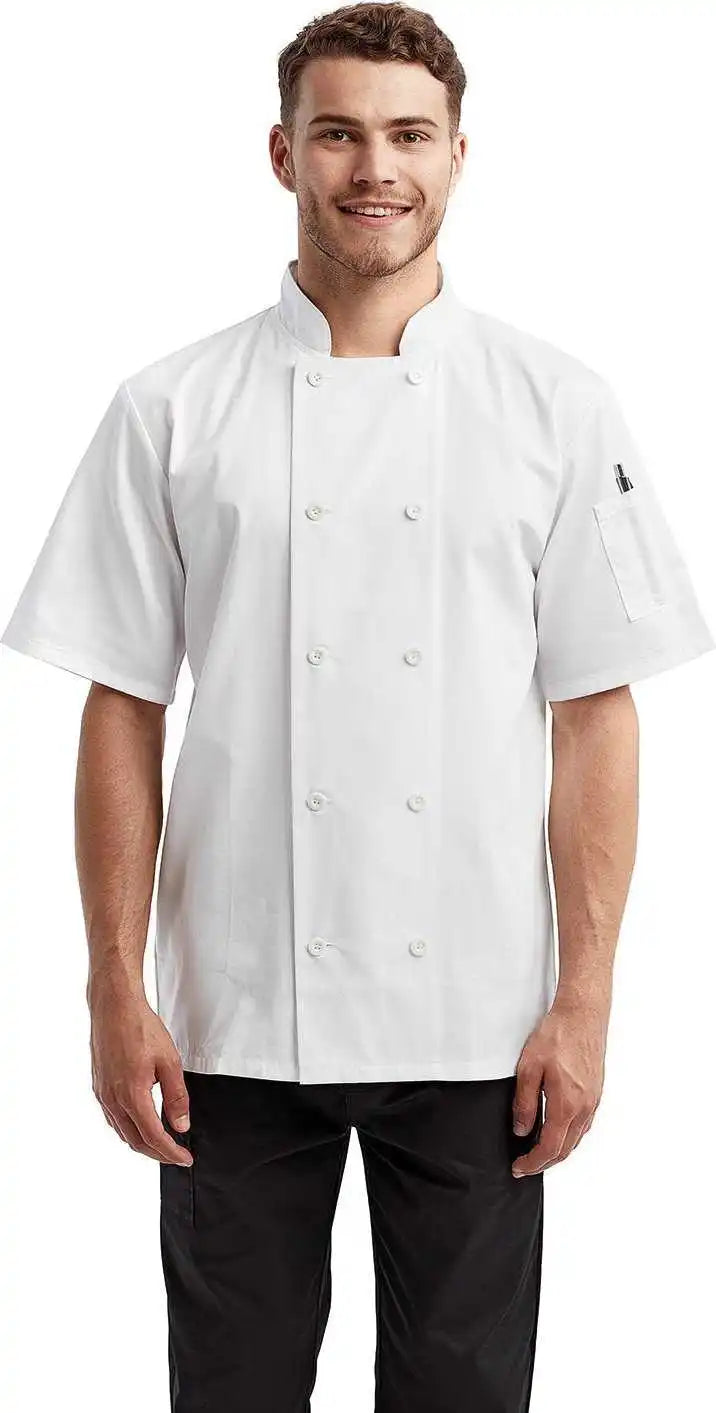 Artisan Collection by Reprime Rp656 Unisex Short-sleeve Sustainable Chef’s Jacket - White