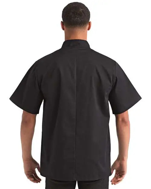 Artisan Collection by Reprime Rp664 Ten Studded Front Chef Short Sleeve Coat - Black