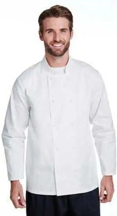 Artisan Collection by Reprime Rp665 Unisex Studded Front Long-sleeve Chef’s Coat - White