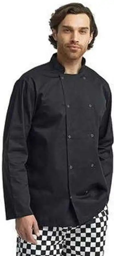 Artisan Collection by Reprime Rp665 Unisex Studded Front Long-sleeve Chef’s Coat - Black