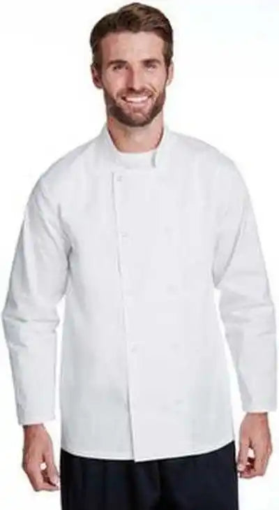 Artisan Collection by Reprime Rp665 Unisex Studded Front Long-sleeve Chef’s Coat - White