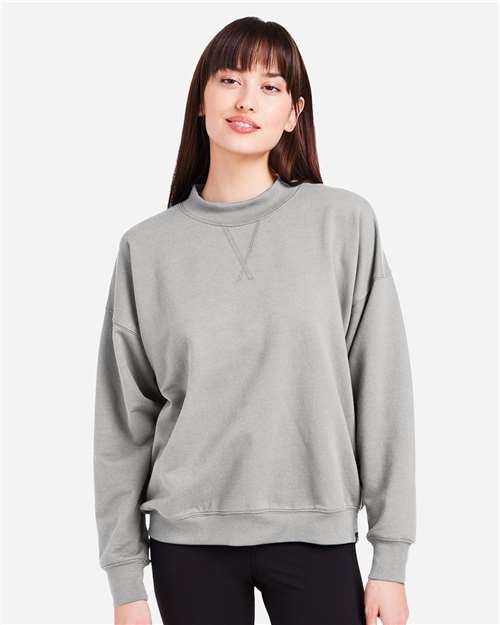 Ash Grey Women&#39;s Vintage Oversized Crew Pullover - PDP6789