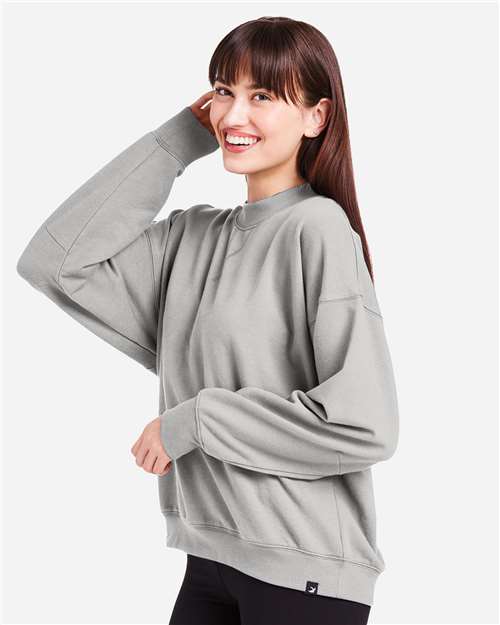 Ash Grey Women&#39;s Vintage Oversized Crew Pullover - PDP6789