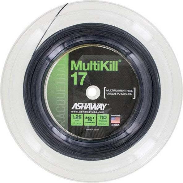 Ashaway Multikill 17g Raquetball Reel 360’ (black) - Blk / Os