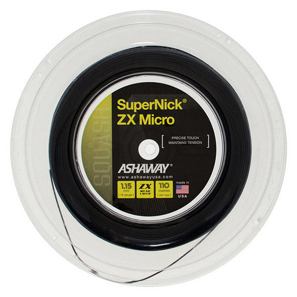Ashaway Supernick Zx Micro 18g Squash Reel 360’ (black)