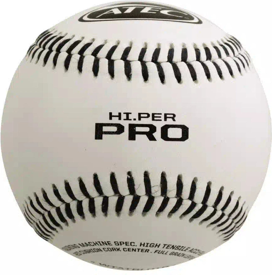 Atec Hi.per Pro - Leather Flat Seam Baseball (dozen) Atbl01b12 - White