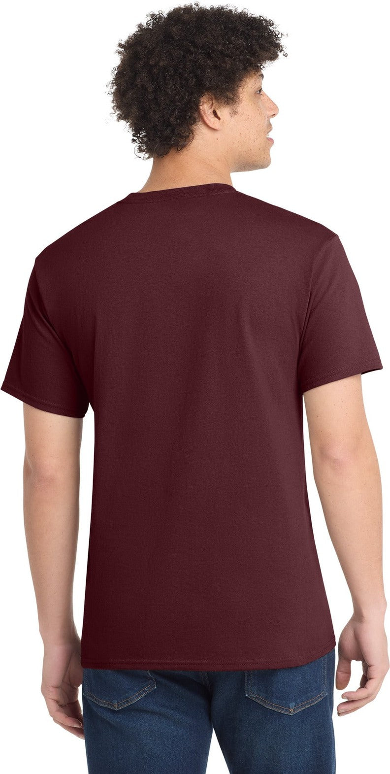 Ath Maroon Port & Co Core Cotton Tee. PC54