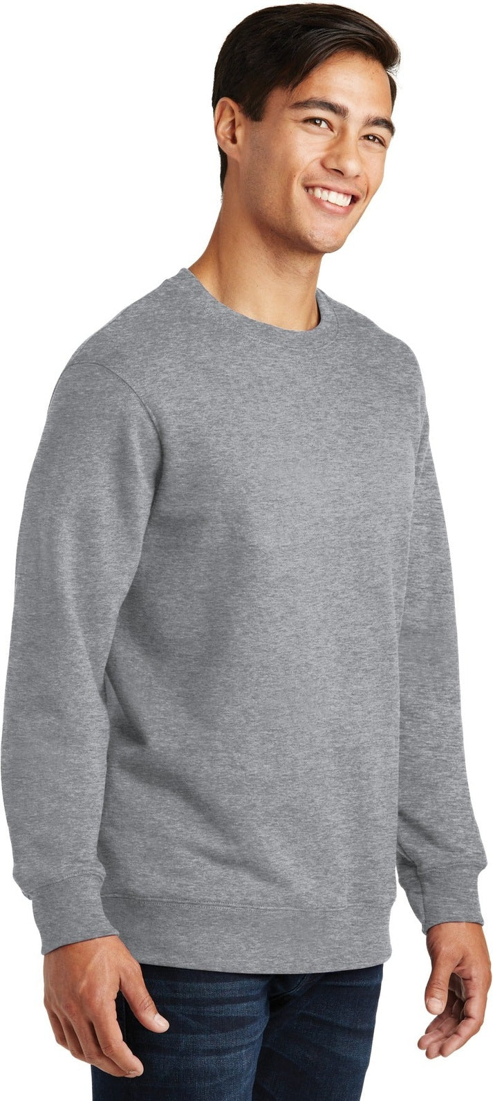 Athl Heather Port & Co Fan Favorite Fleece Crewneck Sweatshirt. PC850