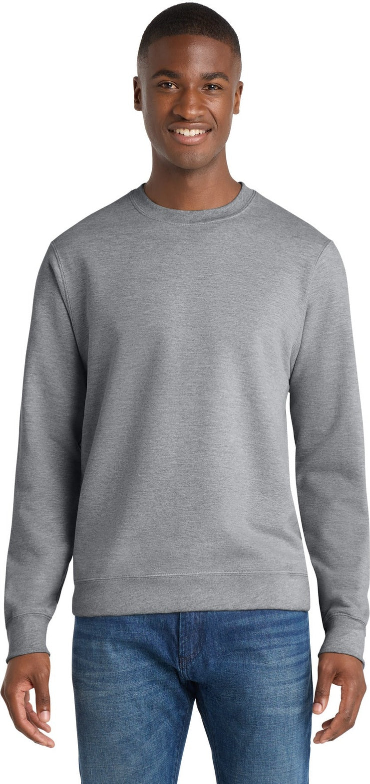 Athl Heather Port & Co Fan Favorite Fleece Crewneck Sweatshirt. PC850