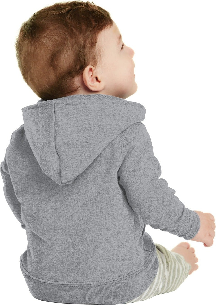 Athl Heather Port & Co Infant Core Fleece Full-Zip Hooded Sweatshirt. CAR78IZH