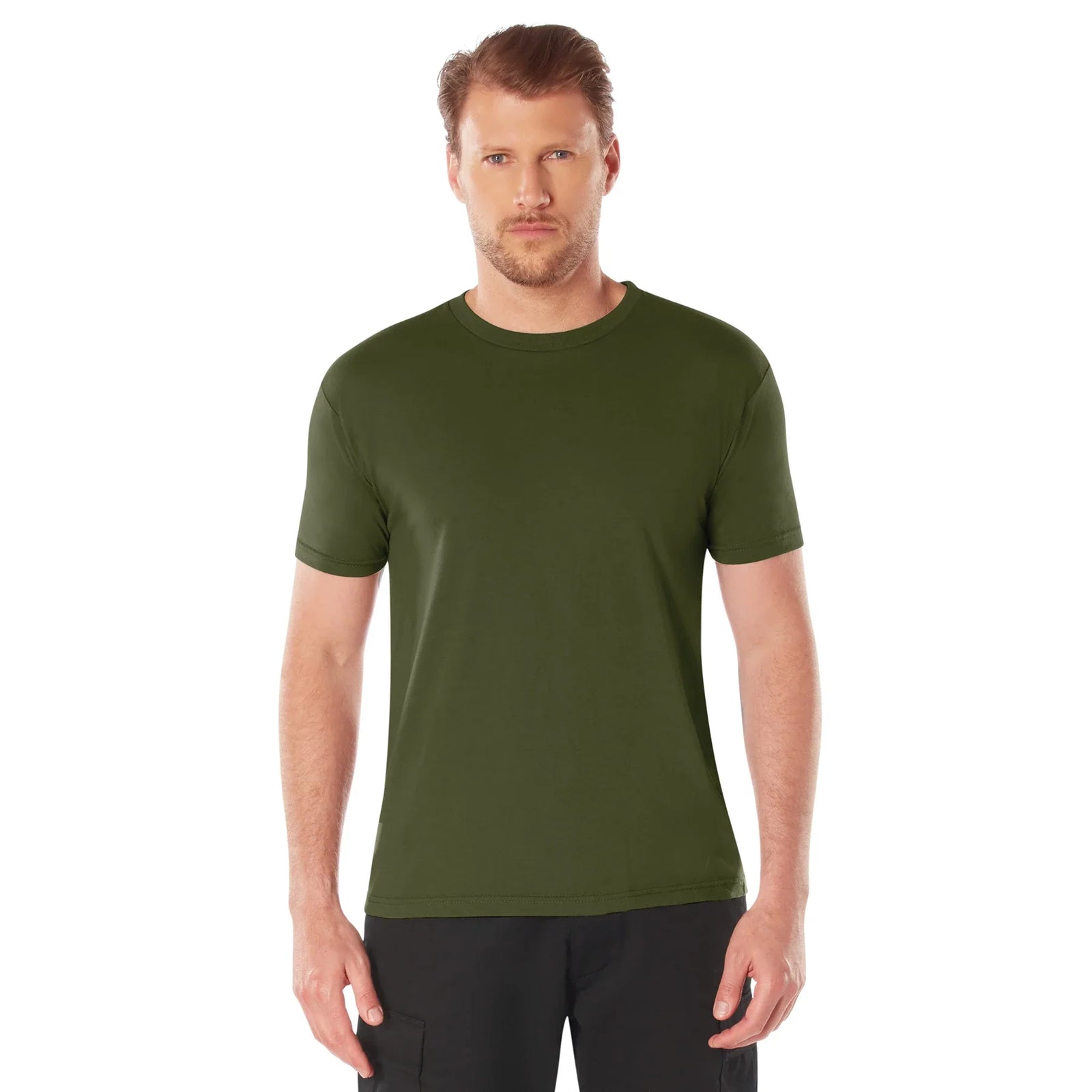 Athletic Fit Solid Color T-shirt - Olive Drab / s