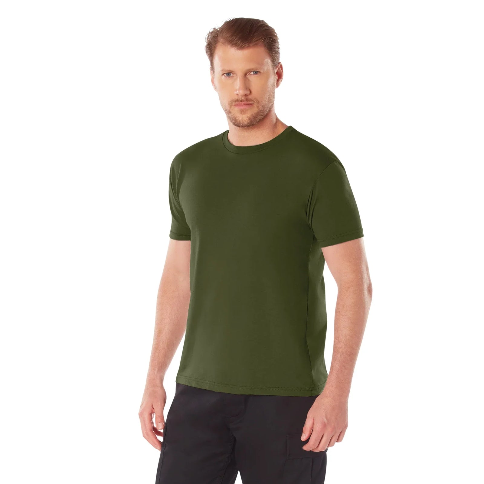 Athletic Fit Solid Color T-shirt - Olive Drab / s