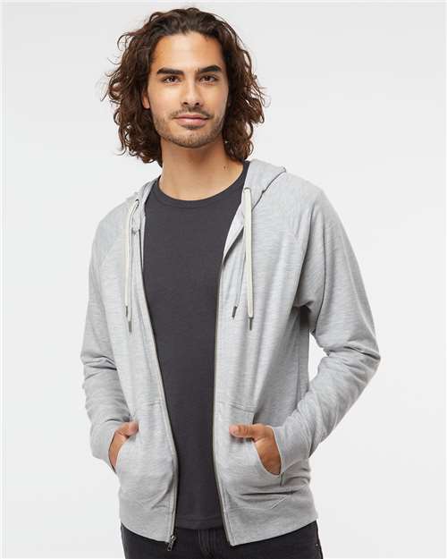 Athletic Heather Icon Lightweight Loopback Terry Full-Zip Hooded Sweatshirt - SS1000Z