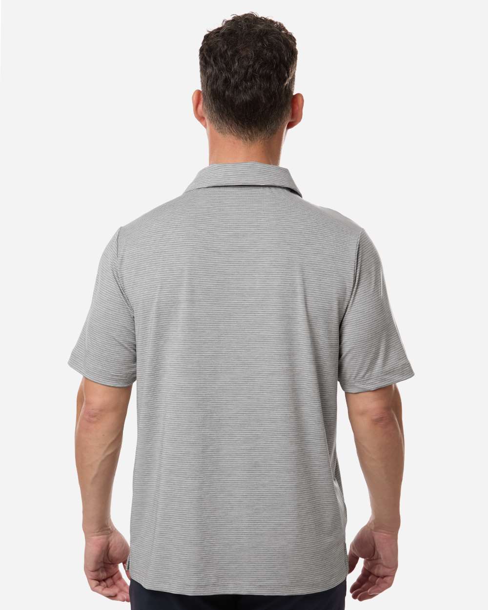 Athletic Heather/ White Men's Relay Heathered Stripe Polo - TT125 plain