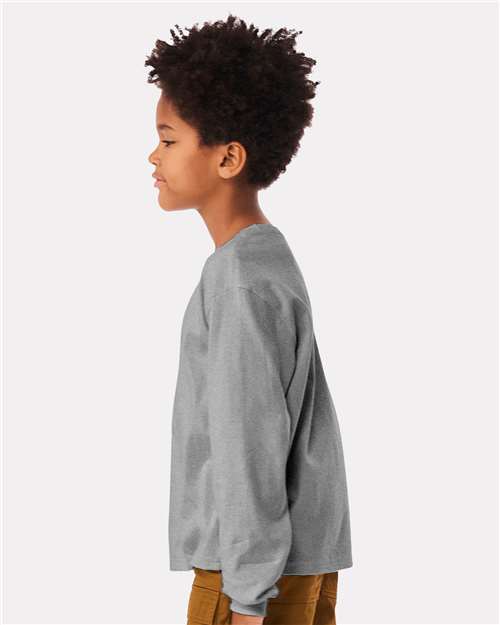 Athletic Heather Youth 6oz. Heavyweight Long Sleeve Tee - 3511Y